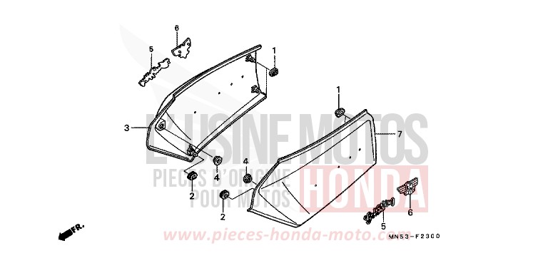 COUVERCLE LATERAL de Goldwing CANDY SPECTRA RED (R176) 1992