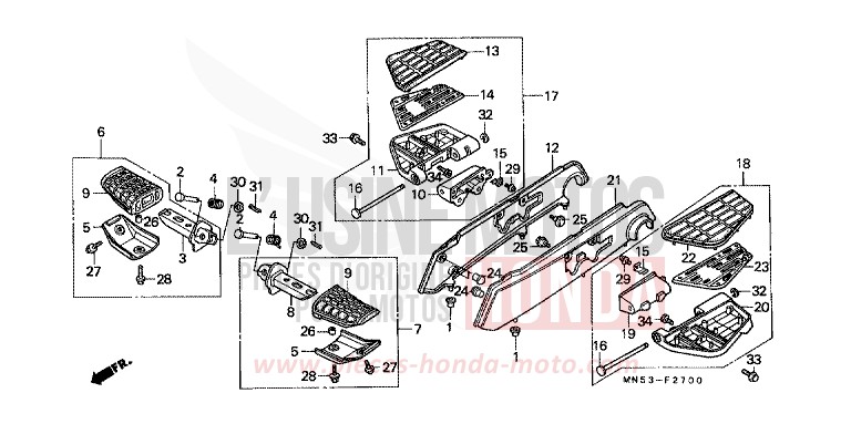 MARCHE (GL1500J/K/L/AM/AN) de Goldwing CANDY SPECTRA RED (R176) 1992
