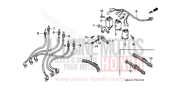 BOBINE D'ALLUMAGE de Goldwing CANDY SPECTRA RED (R176) 1992