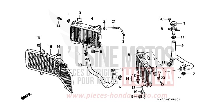 RADIATEUR de Goldwing CANDY SPECTRA RED (R176) 1992