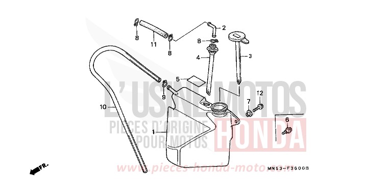 RESERVOIR DE RESERVE de Goldwing CANDY SPECTRA RED (R176) de 1992
