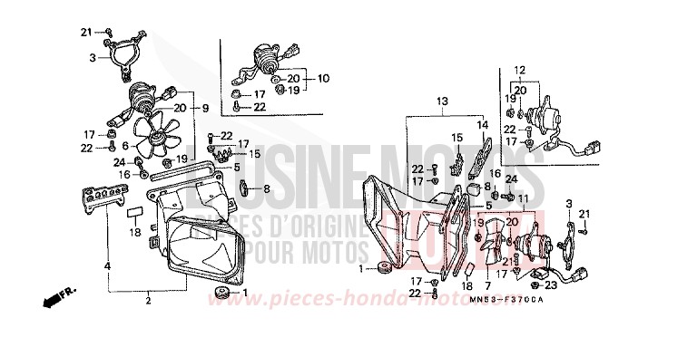 VENTILATEUR/BUSE de Goldwing CANDY SPECTRA RED (R176) 1992