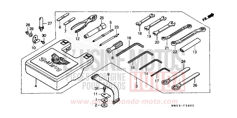 OUTILS de Goldwing CANDY SPECTRA RED (R176) 1992