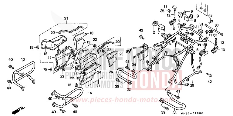 PROTECTION DE MOTEUR/ ETAI SAC DE SELLE de Goldwing CANDY SPECTRA RED (R176) 1992