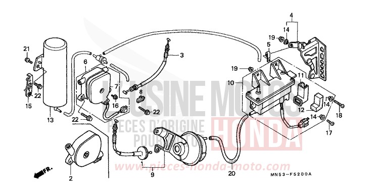 SOUPAPE VITESSE CONSTANTE/ACTUATEUR de Goldwing CANDY SPECTRA RED (R176) 1992