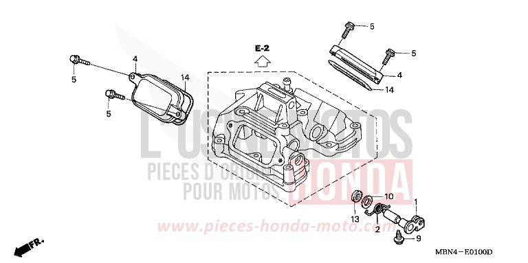 COUVERCLE DE POUSSOIR de XR650R FIGHTING RED (R134) de 2003
