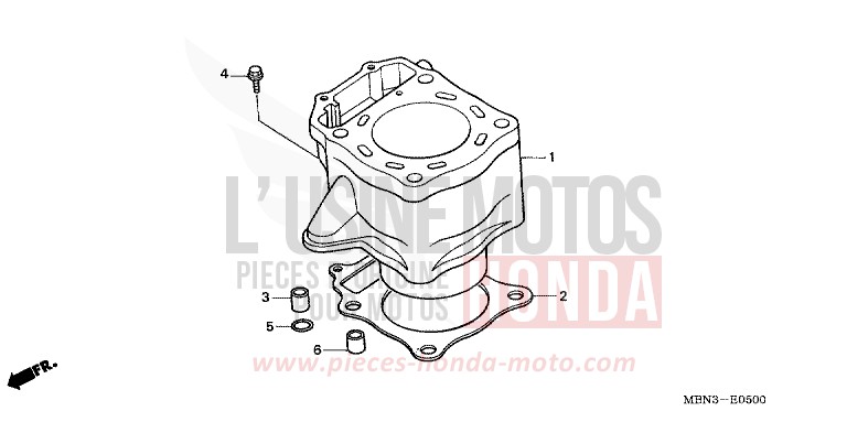 CYLINDRE de XR650R FIGHTING RED (R134) de 2003