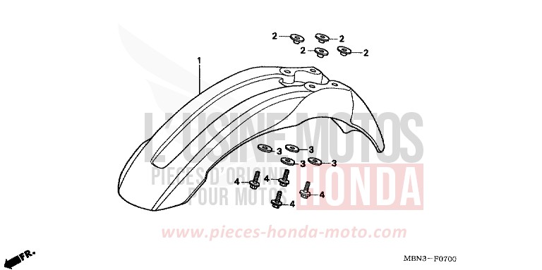 AILE AVANT de XR650R FIGHTING RED (R134) de 2003