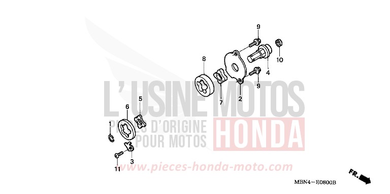 POMPE A HUILE de XR650R FIGHTING RED (R134) de 2005