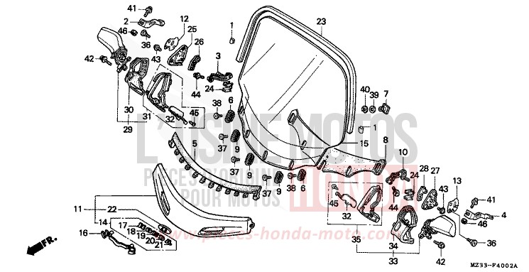 WIND SCREEN (GL1500AS/AT) de Goldwing PEARL SIERRA GREEN (G156) 1996