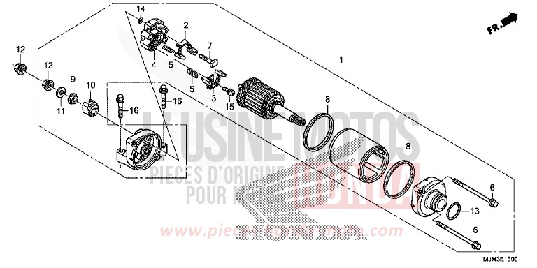MOTEUR DE DEMARRAGE de VFR800F PEARL GLARE WHITE (NHB53) 2014