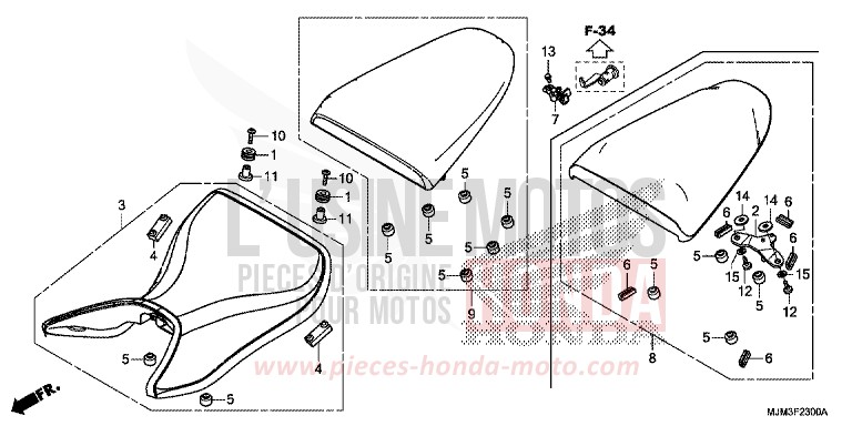 SIEGE de VFR800F PEARL GLARE WHITE (NHB53) 2014