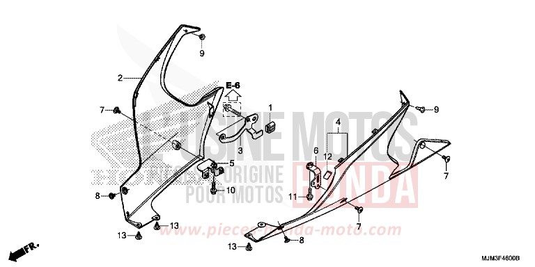 CAPOT INFERIEUR de VFR800F PEARL GLARE WHITE (NHB53) 2014