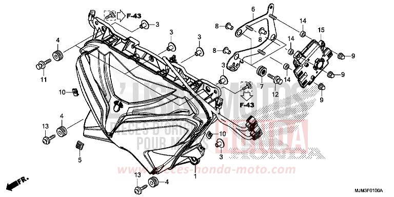 PROJECTEUR de VFR800F VICTORY RED (R334) 2014
