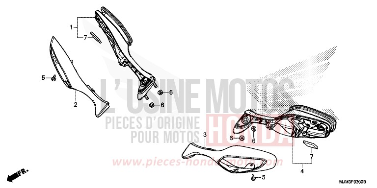 MIROIR de VFR800F VICTORY RED (R334) 2014
