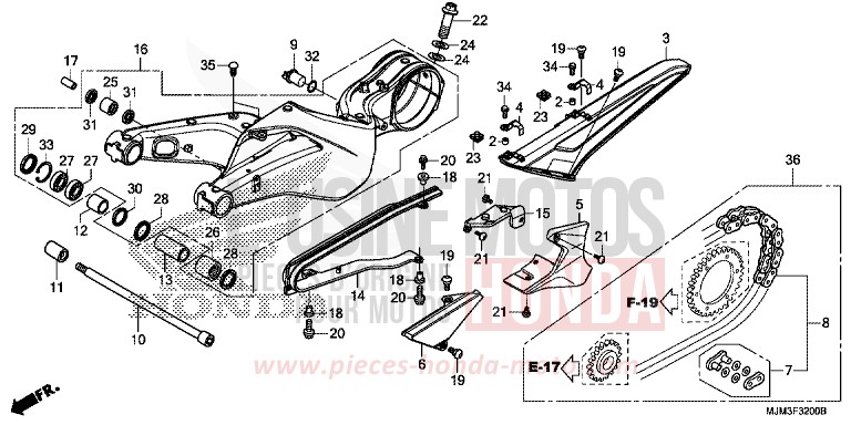 BRAS OSCILLANT de VFR800F VICTORY RED (R334) 2014