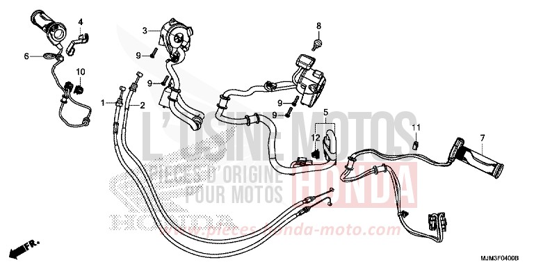 COMMUTATEUR/CABLE de VFR800F DARKNESS BLACK METALLIC (NH463) 2017