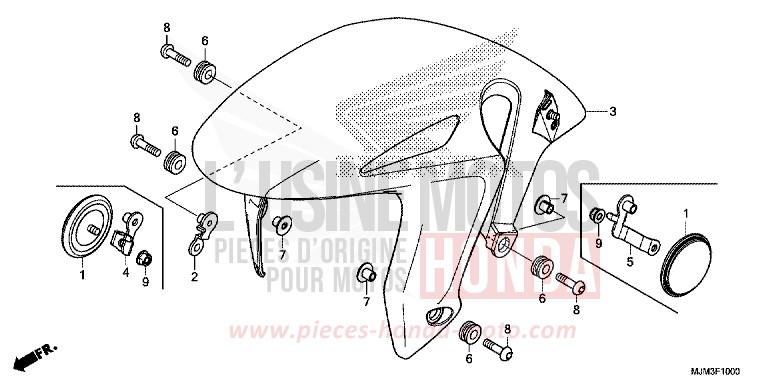AILE AVANT de VFR800F VICTORY RED (R334) 2017