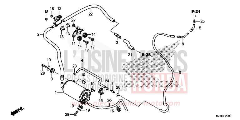 CUVETTE de VFR800F VICTORY RED (R334) 2017