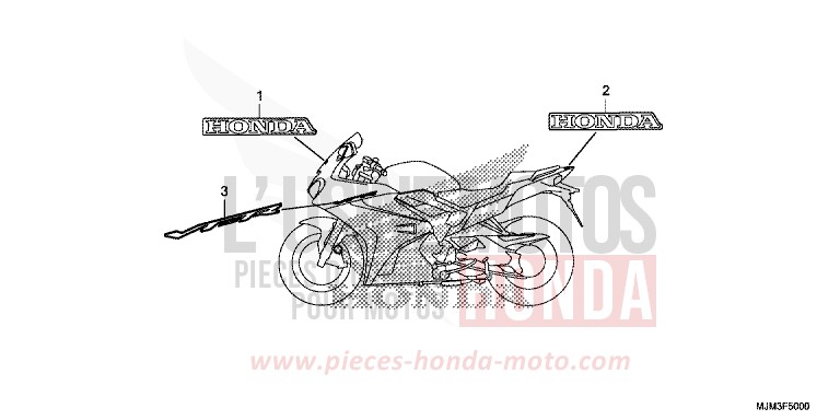 MARQUE/EMBLEME de VFR800F VICTORY RED (R334) 2017