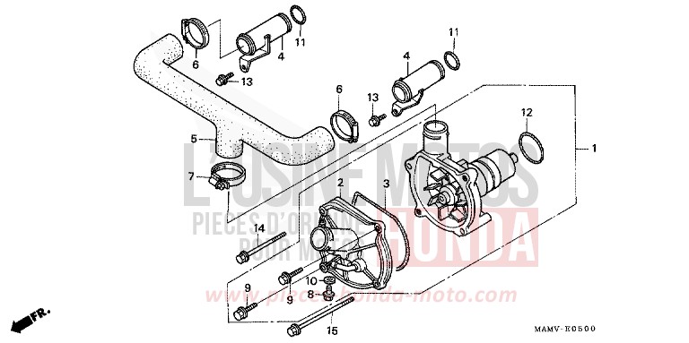 POMPE A EAU de Goldwing CANDY SPECTRA RED (R176) de 1997