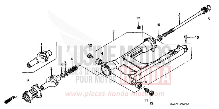 BRAS OSCILLANT de Goldwing CANDY SPECTRA RED (R176) de 1997