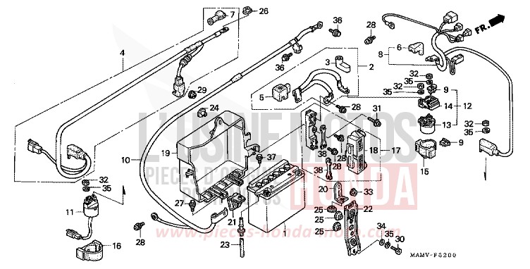 BATTERIE de Goldwing CANDY SPECTRA RED (R176) 1997