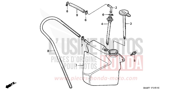 RESERVOIR DE RESERVE de Goldwing CANDY SPECTRA RED (R176) de 1997