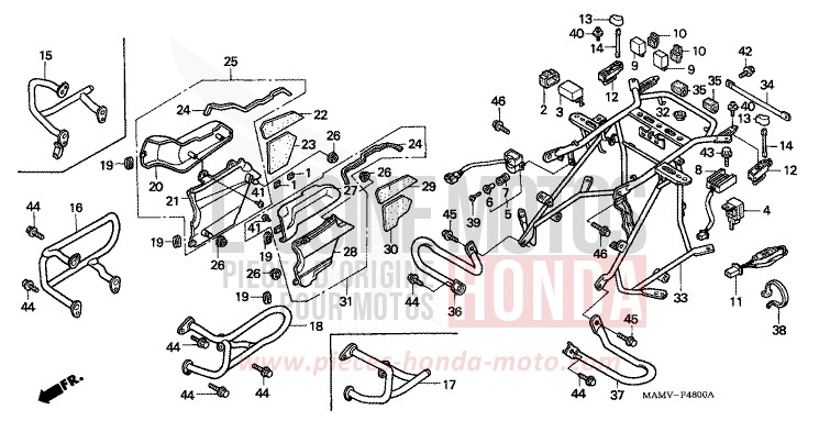 PROTECTION DE MOTEUR de Goldwing CANDY SPECTRA RED (R176) 1997