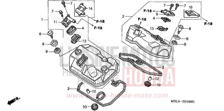 COUVERCLE DE CULASSE de Deauville PENNANT RED METALLIC (R247) de 2001
