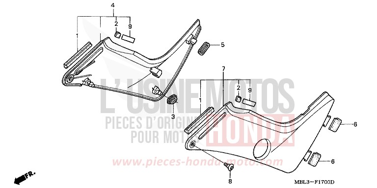COUVERCLE LATERAL de Deauville PENNANT RED METALLIC (R247) 2001