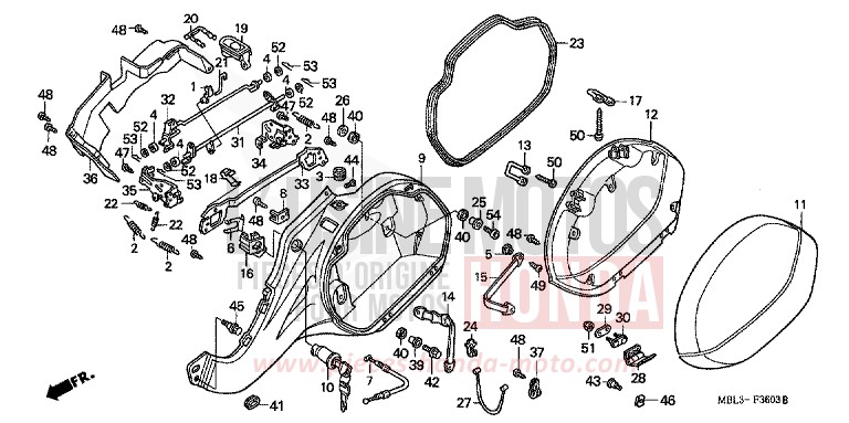 SACOCHE DE SELLE G. (NT650V2/3/4/5) de Deauville CARNELIAN RED METALLIC (R296) de 2004