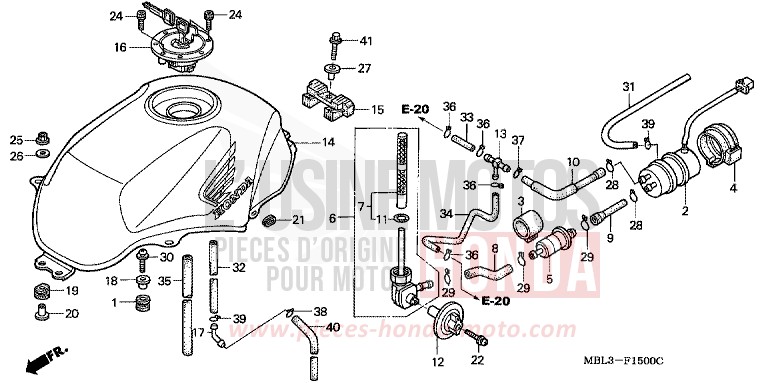 RESERVOIR A CARBURANT de Deauville SEVILLA BLUE MATALLIC (PB297) de 2004