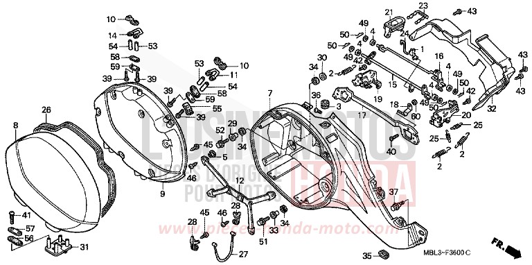 SACOCHE DE SELLE D. (NT650VW/X/Y/1) de Deauville PEARL RASPBERRY BLACK (RP147) 1998