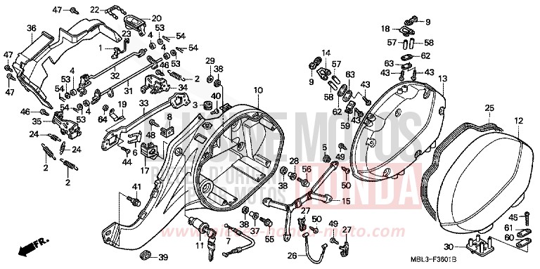 SACOCHE DE SELLE G. (NT650VW/X/Y/1) de Deauville SHASTA WHITE (NH138) de 1999
