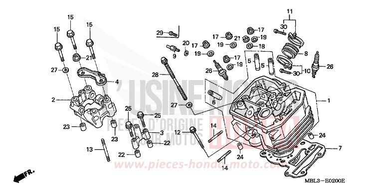 CULASSE DE CYLINDRE AVANT de Deauville SHASTA WHITE (NH138) de 2000