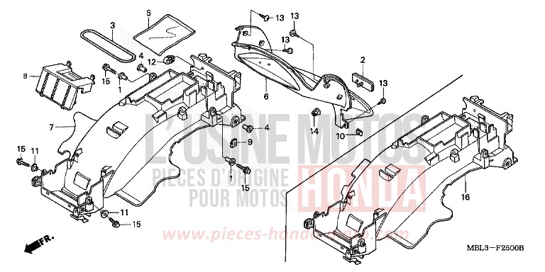 GARDE-BOUE ARRIERE de Deauville SHASTA WHITE (NH138) de 2000