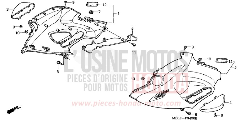 CARENAGE MILIEU de Deauville SHASTA WHITE (NH138) de 2000