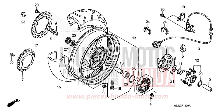 ROUE ARRIERE de Deauville BLOOM RED METALLIC (R319) de 2007