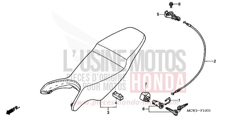 SIEGE de VFR800F ITALIAN RED (R157) 2003