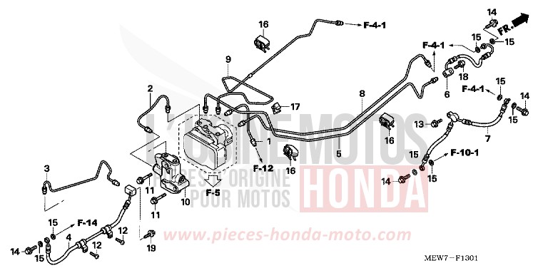 CONDUITES DE FREIN/PCV. (ABS) de Deauville BLOOM RED METALLIC (R319) de 2010
