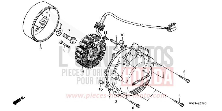 GENERATRICE de VFR800F ITALIAN RED (R157) de 1999