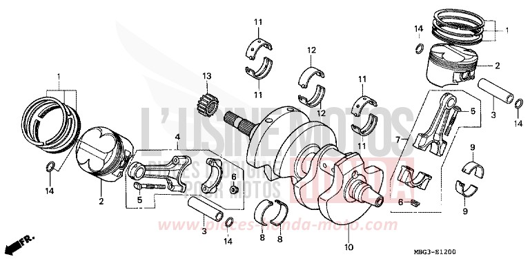 VILEBREQUIN/PISTON de VFR800F ITALIAN RED (R157) de 1999