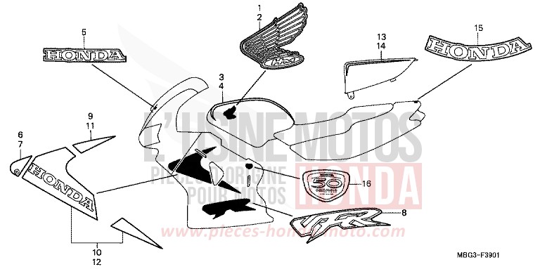 MARQUE (2) de VFR800F ITALIAN RED (R157E) 1999