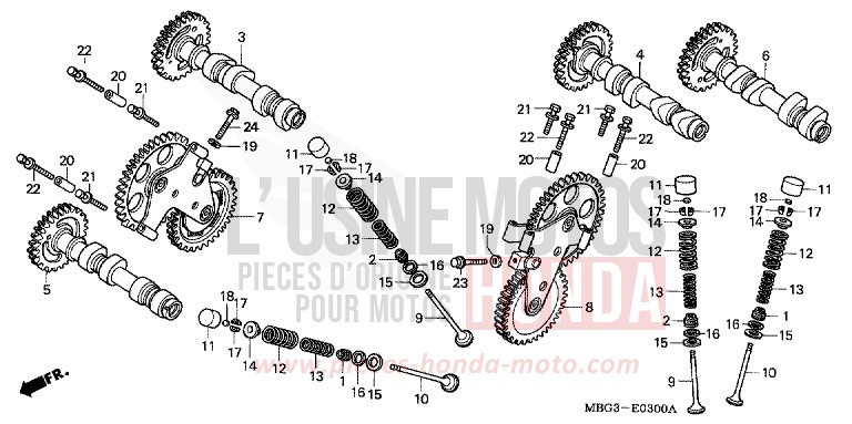 ARBRE A CAMES/SOUPAPE de VFR800F ITALIAN RED (R157) 2000