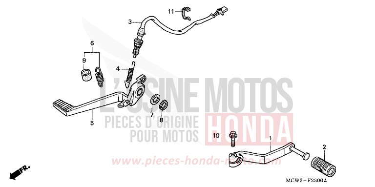 PEDALE de VFR800F LAPIS BLUE METALLIIC (PB257) de 2002
