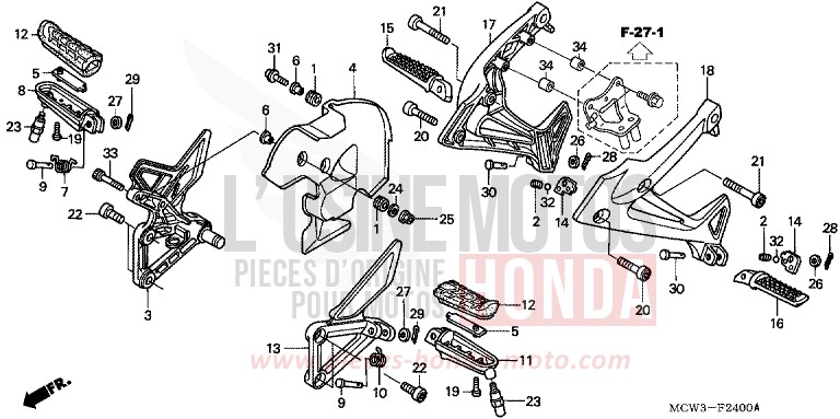 MARCHE de VFR800F LAPIS BLUE METALLIIC (PB257) de 2002