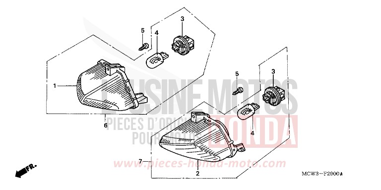 CLIGNOTANT de VFR800F LAPIS BLUE METALLIIC (PB257) de 2002