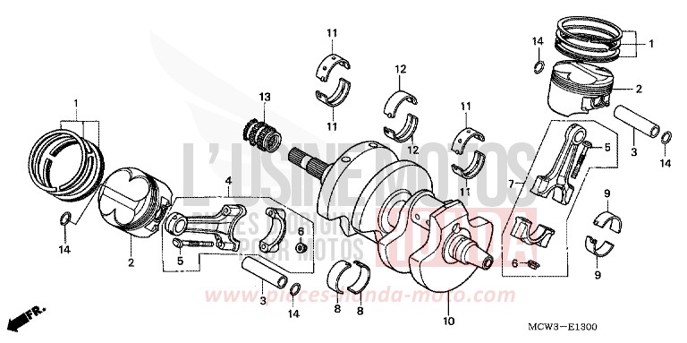 VILEBREQUIN/PISTON de VFR800F LAPIS BLUE METALLIIC (PB257) de 2003