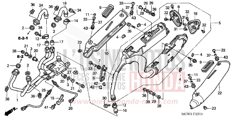 SILENCIEUX D'ECHAPPEMENT (VFR8004/5) (VFR800A4/5) de VFR800F PEARL HERON BLUE (PB332) 2005
